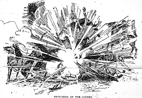 1895 Louisville Legion Artillery Explosion artwork.