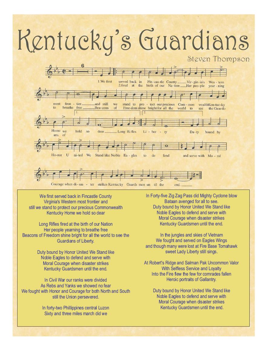 Image of sheet music to song Kentucky Guardians